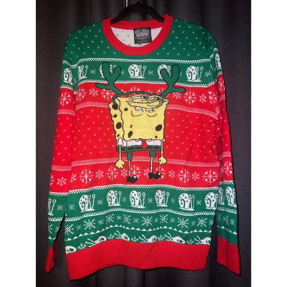Ugly Christmas Sweater Xmas Size Large Spongebob - Picture 1 of 3